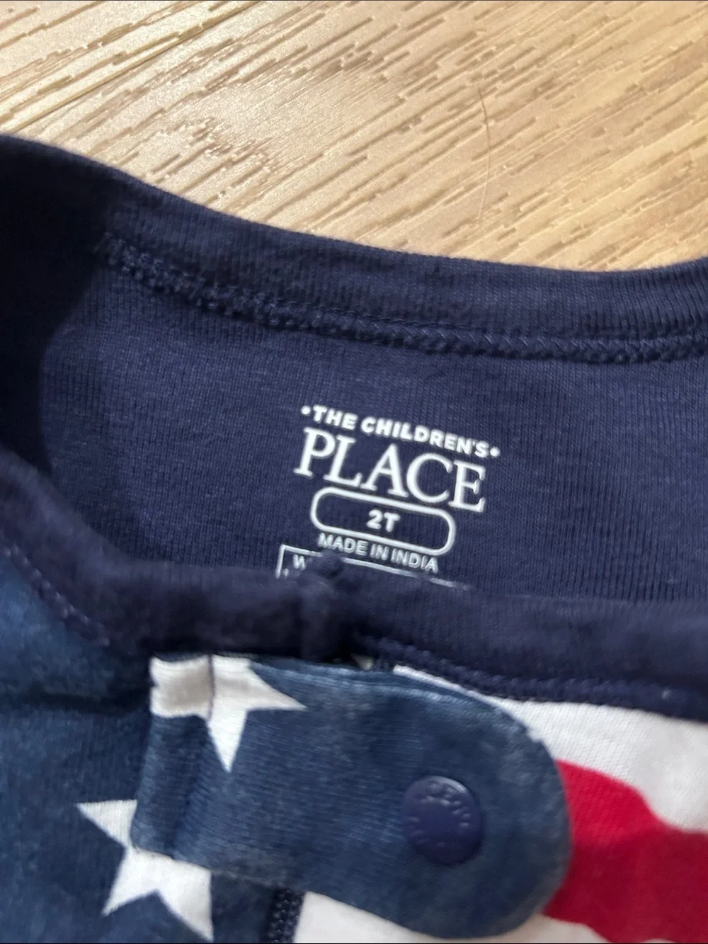The Children's Place Navy & Red Stars and Stripes One-Piece. 4th of July